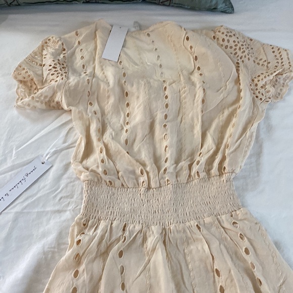 YFB - Young Fabulous & Broke Eyelet Asymmetrical Hem Costa Dress in Cream NWT - Picture 11 of 12